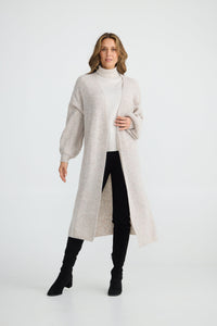 BRAVE & TRUE: BENTLEY LONG CARDIGAN - GREY MARLE