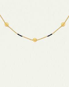 TEMPLE OF THE SUN: ELIO NECKLACE - GOLD VERMEIL/BLACK SPINEL