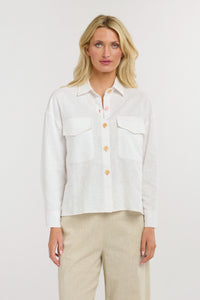 365 DAYS: MAVERICK LINEN SHIRT - WHITE/PINK