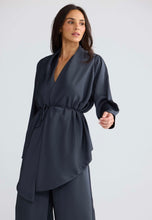 Load image into Gallery viewer, BRAVE &amp; TRUE: KALEIGH WRAP TOP - GRAPHITE
