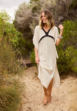 Load image into Gallery viewer, HOLIDAY: LUMA KAFTAN - NATURAL/BLACK
