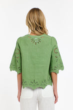 Load image into Gallery viewer, 365 DAYS: ANNIE EMBROIDERED TOP - KELLY GREEN
