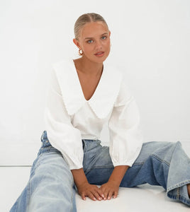 MOSS: POPPY BLOUSE - WHITE