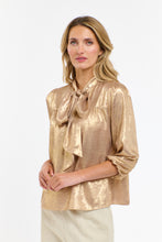 Load image into Gallery viewer, 365 DAYS: SUMMER PUSSY BOW TOP - HONEY GOLD
