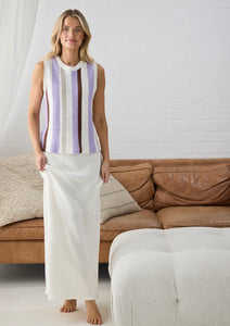 HOLIDAY LOVE: DARCIA KNIT TOP - LILAC STRIPE