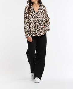 ITALIAN STAR: MONROE BATWING SHIRT - LEOPARD PRINT