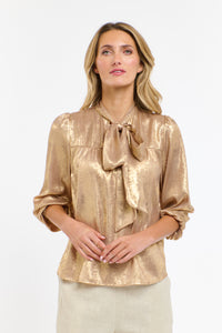 365 DAYS: SUMMER PUSSY BOW TOP - HONEY GOLD