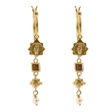 Load image into Gallery viewer, CLEOPATRA’S BLING: JEANNE EARRINGS WITH GARNET - 18K GOLD PLATED
