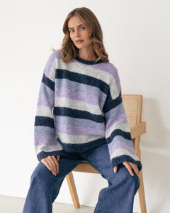 MOSS: PASCAL STRIPE KNIT - LILAC & NAVY