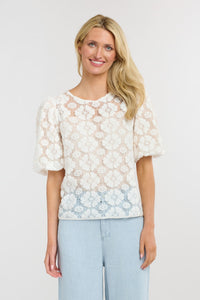 365 DAYS: IVY EMBROIDERED TOP - WHITE FLORAL