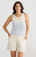 Load image into Gallery viewer, BRAVE &amp; TRUE: AMBA TANK - ECRU/BLUE STRIPE
