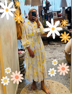 MISS MOSS: CLARA FLORAL DRESS - YELLOW FLORAL