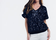 Load image into Gallery viewer, ITALIAN STAR: STARLET SEQUIN TEE - NAVY

