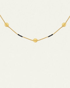 TEMPLE OF THE SUN: ELIO NECKLACE - GOLD VERMEIL/BLACK SPINEL