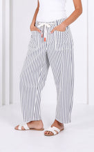 Load image into Gallery viewer, MONACO: CARTER BARREL JEAN - BLUE STRIPE
