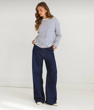 Load image into Gallery viewer, MOSS: ANTIBES STRIPE CREW - BLUE/WHITE
