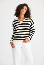 Load image into Gallery viewer, SHANTY : KEO KNIT NATURAL WITH BLACK STRIPE
