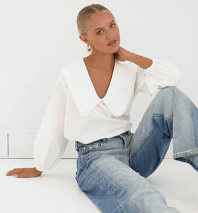 MOSS: POPPY BLOUSE - WHITE