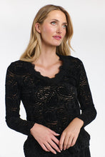 Load image into Gallery viewer, 365 DAYS: KELLY LACE &amp; LOCKET LONG SLEEVE TOP - BLACK
