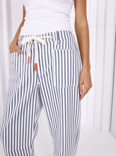 Load image into Gallery viewer, MONACO: CARTER BARREL JEAN - BLUE STRIPE
