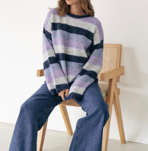 MOSS: PASCAL STRIPE KNIT - LILAC & NAVY