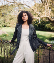 Load image into Gallery viewer, SHANTY: EASTON BIKER JACKET - VINTAGE WORN BLACK
