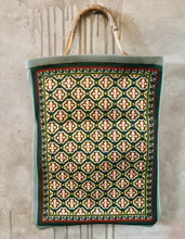 Load image into Gallery viewer, MISS MOSS: VIENNA TOTE - BOTTLE GREEN MULTI
