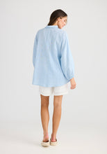 Load image into Gallery viewer, HOLIDAY: CLIFFSIDE SHIRT - BLUE SELF STRIPE
