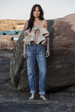 Load image into Gallery viewer, MAMAPAPA: GORDES FRILL TOP - BEIGE
