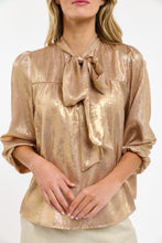 Load image into Gallery viewer, 365 DAYS: SUMMER PUSSY BOW TOP - HONEY GOLD
