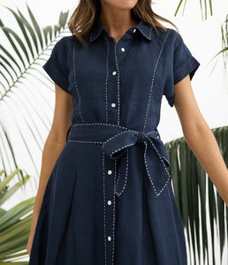 HOLIDAY: CORDELIA DRESS - NAVY