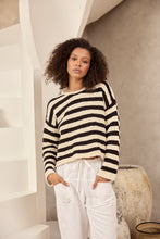 Load image into Gallery viewer, SHANTY : KEO KNIT NATURAL WITH BLACK STRIPE
