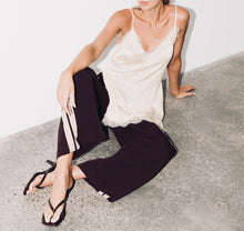 Load image into Gallery viewer, MOSS GROTTO: TWILL SIDE STRIPE PANT - WINE
