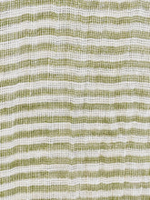 Load image into Gallery viewer, RUSTIC LINEN: SKYE SCARF/WRAP - GREEN &amp; WHITE STRIPE
