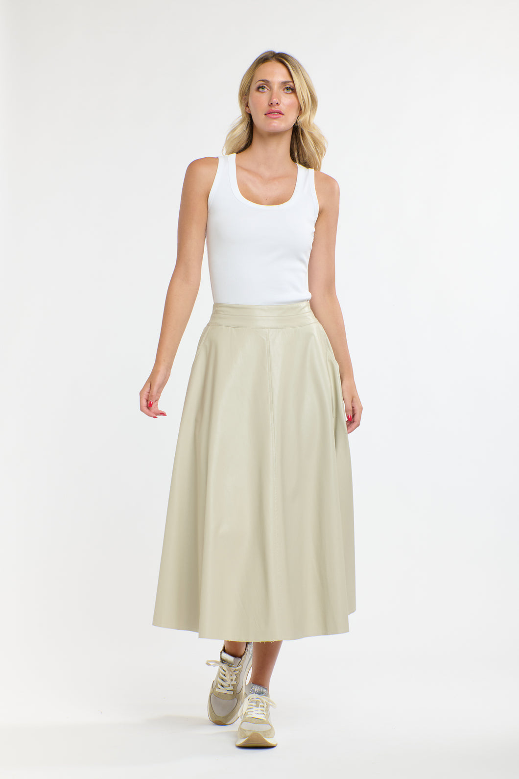 365 DAYS: DAKOTA PU SKIRT - STONE