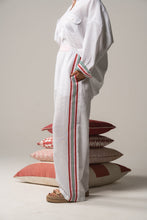 Load image into Gallery viewer, FOUND BY TWO:  LUISA PANT - WHITE WITH SIDE STRIPE
