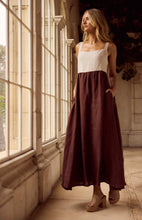 Load image into Gallery viewer, SHANTY: BRITTA DRESS - CHOCOLATE/NATURAL
