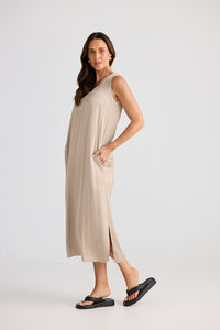 BRAVE & TRUE: CELINE DRESS - STONE TAUPE