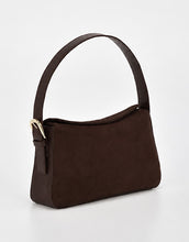 Load image into Gallery viewer, PORTSEA: SUEDE &amp; LEATHER SHOULDER BAG - CHOCOLATE
