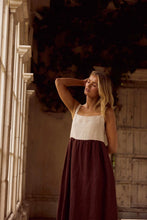 Load image into Gallery viewer, SHANTY: BRITTA DRESS - CHOCOLATE/NATURAL
