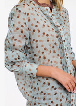 Load image into Gallery viewer, 365 DAYS: SUNDAY SPOT BLOUSE - BLUE/CHOCOLATE
