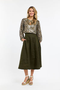 365 DAYS: MEDUSA SEQUIN TOP - OLIVE