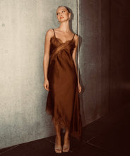 Load image into Gallery viewer, MOSS GROTTO: TATIANA CAMISOLE SLIP DRESS - CHOCOLATE
