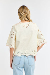 365 DAYS: ANNIE EMBROIDERED TOP - ANTIQUE CREAM