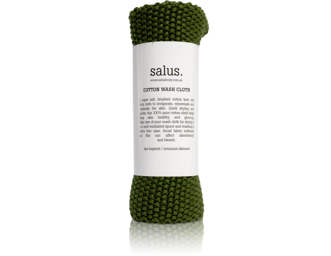 SALUS: COTTON WASH CLOTH - GREEN