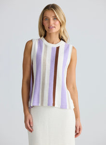 HOLIDAY LOVE: DARCIA KNIT TOP - LILAC STRIPE