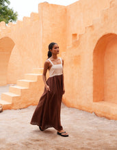 Load image into Gallery viewer, SHANTY: BRITTA DRESS - CHOCOLATE/NATURAL

