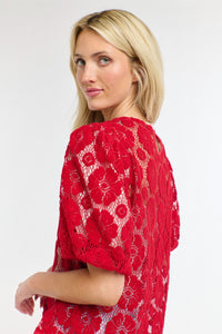 365 DAYS: IVY EMBROIDERED TOP - RED