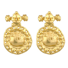Load image into Gallery viewer, CLEOPATRAS BLING: GORGONEION AKRITIS EARRINGS - 18K GOLD PLATED
