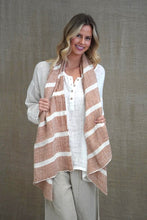 Load image into Gallery viewer, RUSTIC LINEN: SKYE SCARF/WRAP - RUST &amp; WHITE STRIPE
